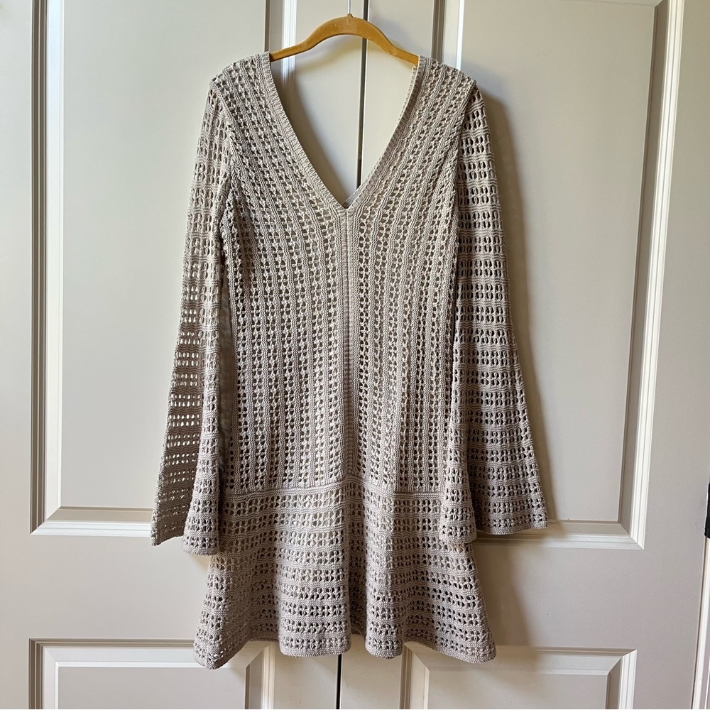 Union of Angels Chantilly Crochet Dress size medium, color sand